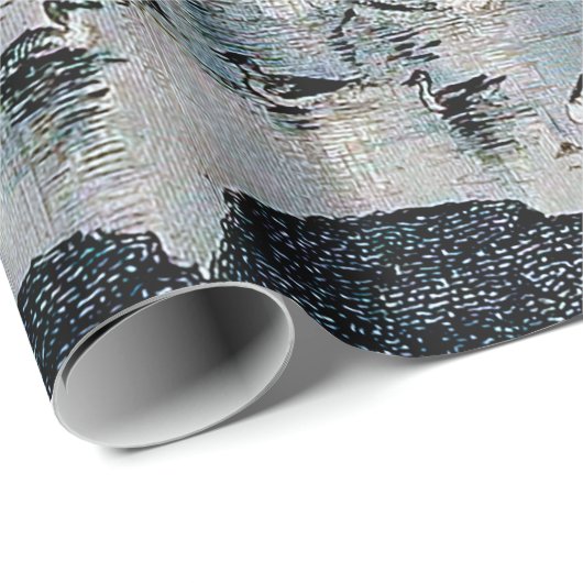 Enten, Mallards und Schwäne am See bei Sonnenunter Geschenkpapier (Rolleneckpunkt)