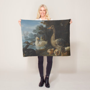 Enten Meerschweinchen und ein Kaninchen in einer b Fleecedecke