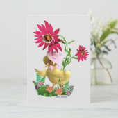 Enten mit Blume Feiertagskarte (Stehend Vorderseite)