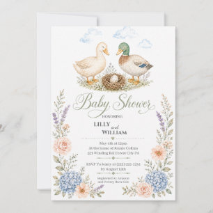 Enten-mit-Nest-Baby-Shower-Einladung Einladung