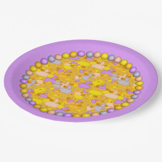 Enten-n-Dots-Stil-1-PAPIERPLATE 1 Pappteller (Schrägansicht)