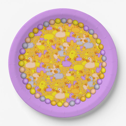 Enten-n-Dots-Stil-1-PAPIERPLATE 1 Pappteller (Vorderseite)