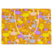 Enten-n-Dots-Style-1-Orange-GIFT BAG L Große Geschenktüte (Vorderseite)
