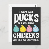 Enten oder eine Reihe habe ich überall Hühner Postkarte (Vorne/Hinten)