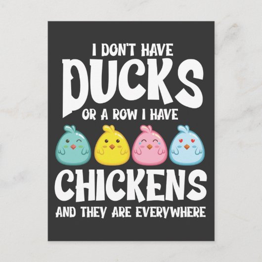 Enten oder eine Reihe habe ich überall Hühner Postkarte (Vorderseite)