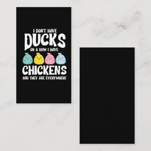 Enten oder eine Rohe habe ich überall Hühner Visitenkarte (Vorne/Hinten)