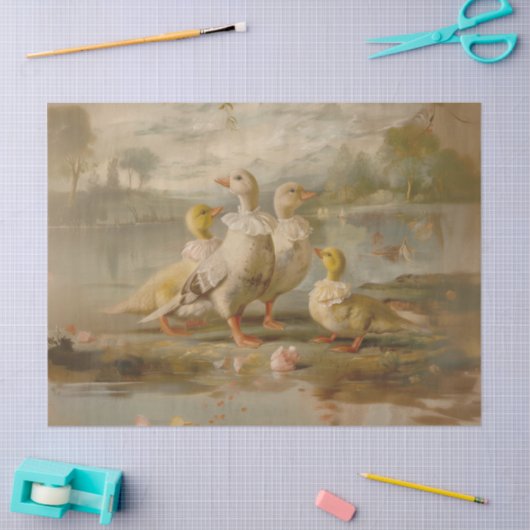 Enten - Ölabstrichpapier Seidenpapier (Basteln)