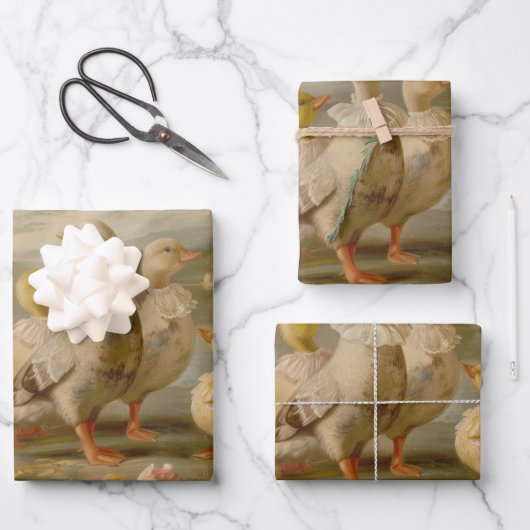 Enten - Ölgemäldepapier Geschenkpapier Set (Vorderseite)