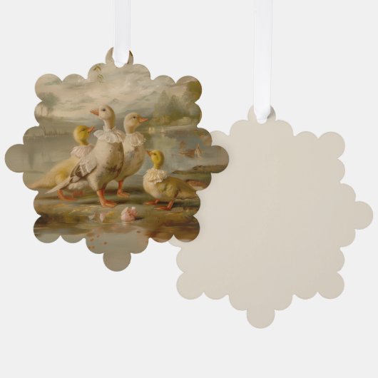 Enten - Papierkartendekorationsgeschirr Ornament Karte (Vorderseite/Rückseite)