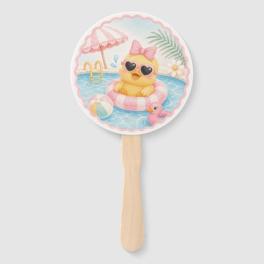 Enten Pool Party Handfächer Geburtstagsgeschenk (Vorderseite)