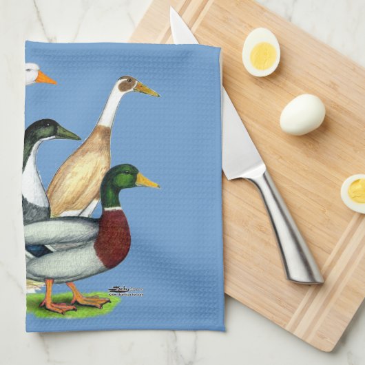 Enten-Quartett Geschirrtuch (Viertel Falte)