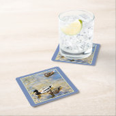 Enten Rechteckiger Pappuntersetzer (Vor Ort)