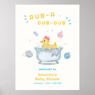 Enten Rub A Dub Dub Badewannen-Baby-Party Willkomm Poster