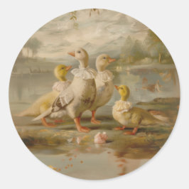 Enten - runde Sticker für Schreibwaren