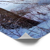 Enten sammeln sich um einen gefrorenen Teich Poster (Ecke)