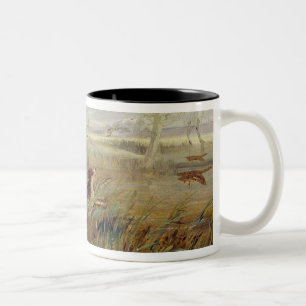 Enten-Schießen (Öl auf Leinwand) Zweifarbige Tasse