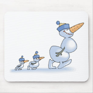 Enten-Schneemänner Mousepad