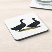 Enten: Schwarze Cayugas Getränkeuntersetzer (Linke Seite)