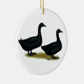 Enten: Schwarze Cayugas Keramikornament (Rechts)