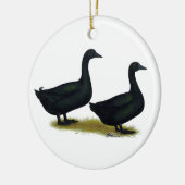 Enten: Schwarze Cayugas Keramikornament (Links)