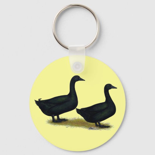 Enten: Schwarze Cayugas Schlüsselanhänger (Vorderseite)