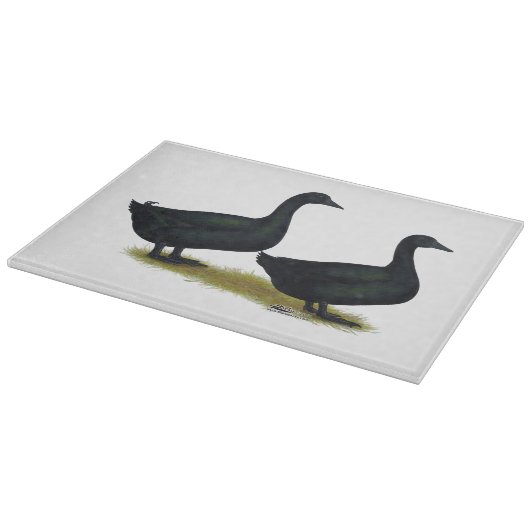 Enten: Schwarze Cayugas Schneidebrett (Ecke)