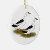 Enten: Schwarze Elster Keramik Ornament (Rechts)