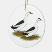 Enten: Schwarze Elster Keramik Ornament (Links)