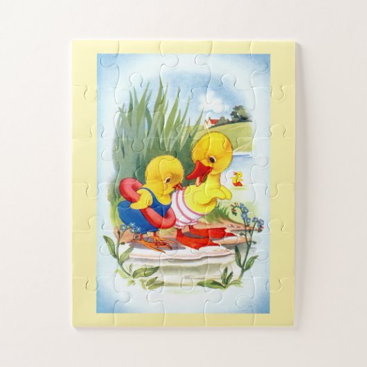 Enten schwimmen puzzle (Vertikal)