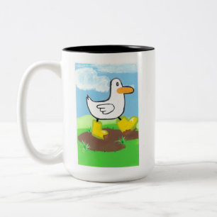 Enten sind an den schmutzigsten Tagen am beschäfti Zweifarbige Tasse