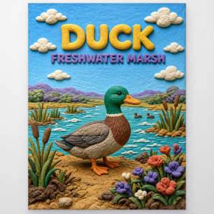 Enten-, Süßwassersumpf-Ton-Kunst Postkarte