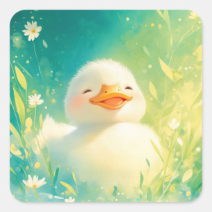 Enten-Tage der Freude Quadratischer Aufkleber