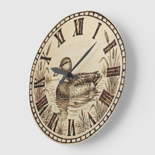 Enten Teich Holz Wanduhr (Winkel)