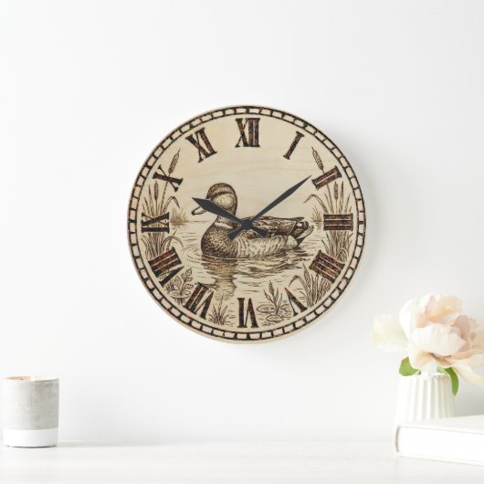 Enten Teich Holz Wanduhr (Zuhause)