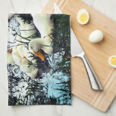 Enten-Tierteich Geschirrtuch (Viertel Falte)