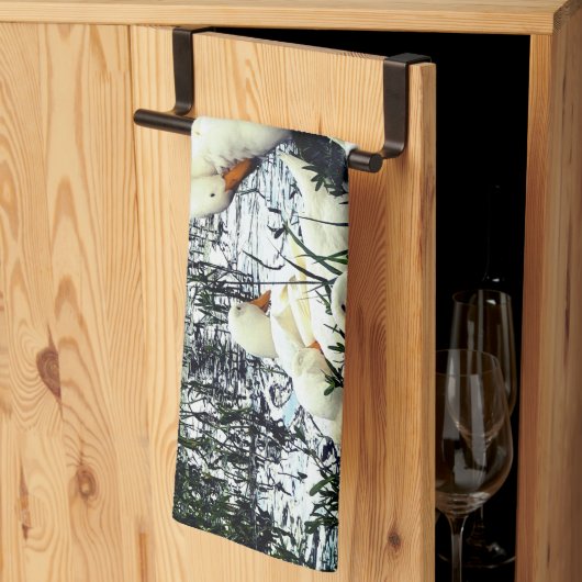 Enten-Tierteich Geschirrtuch (Drittel gefaltet)