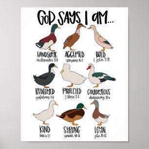 Enten Typen Christlich Gott sagt, ich bin Bibel Ve Poster
