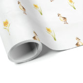 Enten und Affodien quacken in den Frühling Geschenkpapier (Rolleneckpunkt)