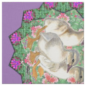 Enten und Blume Stoff (Nahaufnahme)