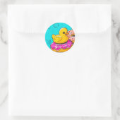 Enten- und Donut-Stickers Runder Aufkleber (Tasche)