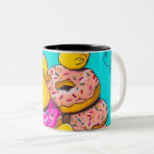Enten und Donuts Zweifarbige Tasse (VorderseiteRechts)