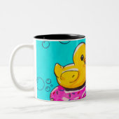 Enten und Donuts Zweifarbige Tasse (Links)