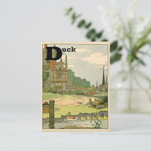 Enten und Enkeln Alphabet Letter Postkarte (Stehend Vorderseite)