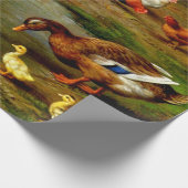 Enten und Enten von Hühnern im landwirtschaftliche Geschenkpapier (Ecke)