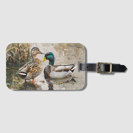 Enten- und Mallard-Malerei Gepäckanhänger (Vorderseite (Horizontal))