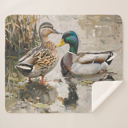 Enten- und Mallard-Malerei Sherpadecke (Vorderseite (Horizontal))