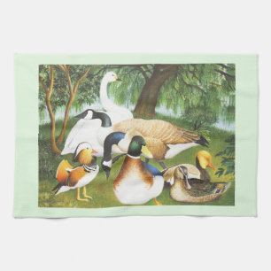 Enten und Schwanenvogel Geschirrtuch