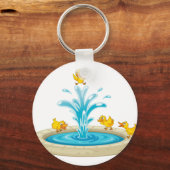 Enten und Springbrunnen Schlüsselanhänger (Vorderseite)