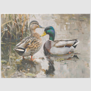 Enten- und Stockenten-Wildmalerei-Decoupage Seidenpapier