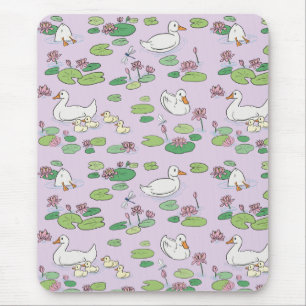 Enten und Wasserlilie Lavender Mousepad